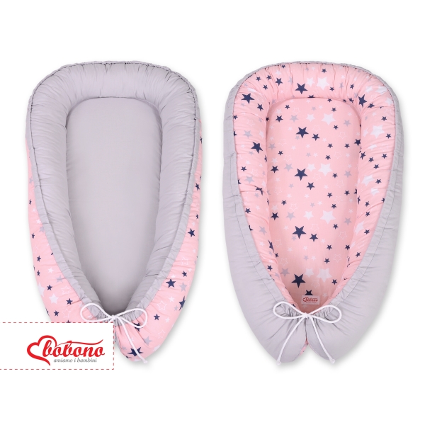 Babynestje Blauw Roze Grijs Sterren