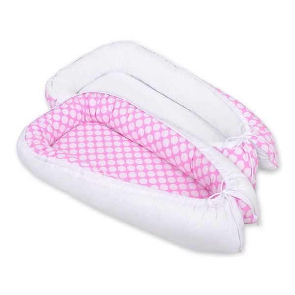 Babynestje Roze Wit Polkaprikker