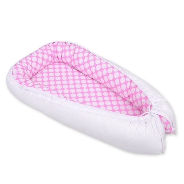 Babynestje Roze Wit Polkaprikker