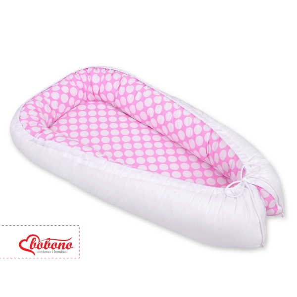 Babynestje Roze Wit Polkaprikker