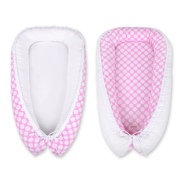 Babynestje Roze Wit Polkaprikker