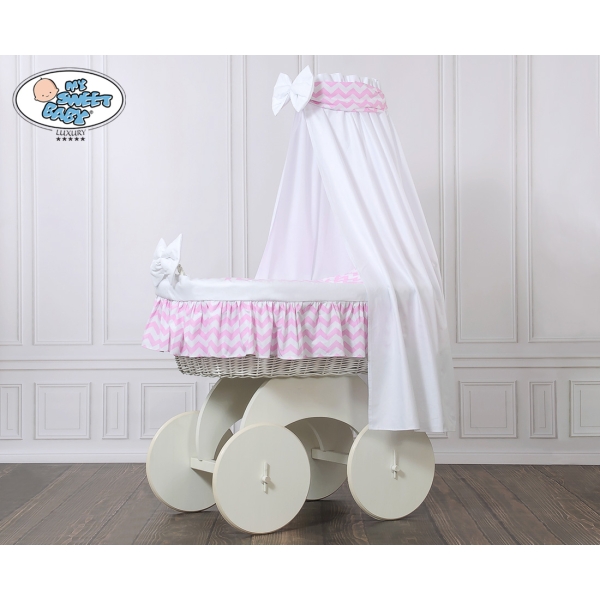 Babywieg op Wielen / Rieten Babymand met Hemeltje Hanna