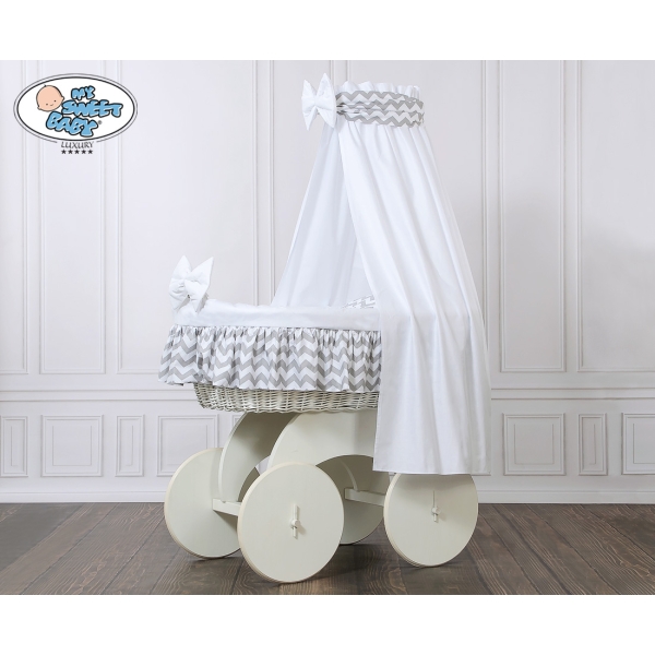 Babywieg op Wielen / Rieten Kribbe met Hemeltje Hanna