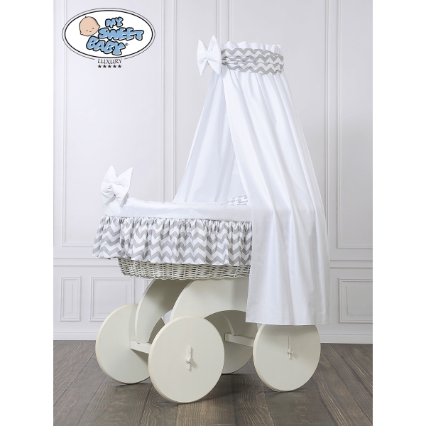 Babywieg op Wielen / Rieten Kribbe met Hemeltje Hanna