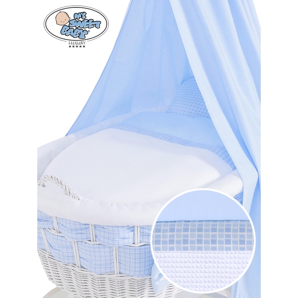 Babywieg op Wielen / Rieten Kribbe met Hemeltje Isabella