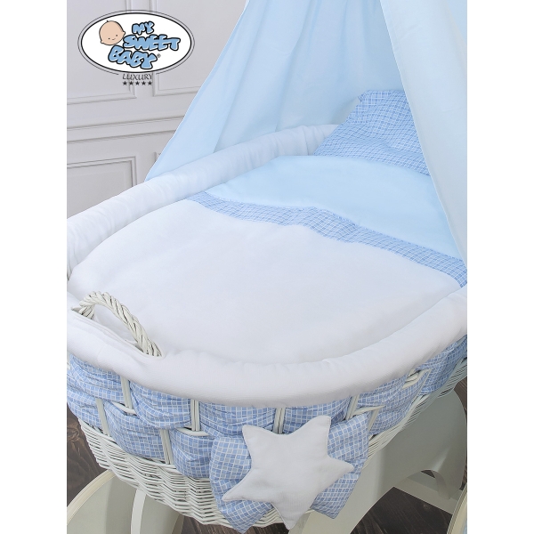 Babywieg op Wielen / Rieten Kribbe met Hemeltje Isabella