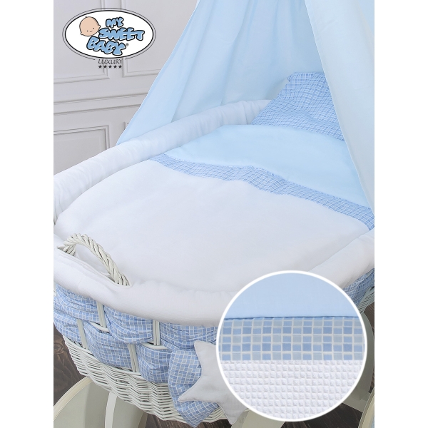 Babywieg op Wielen / Rieten Kribbe met Hemeltje Isabella