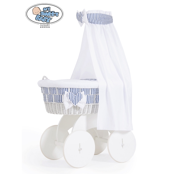 Babywieg op Wielen / Rieten Kribbe met Hemeltje Jachthaven
