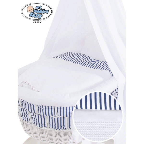 Babywieg op Wielen / Rieten Kribbe met Hemeltje Jachthaven
