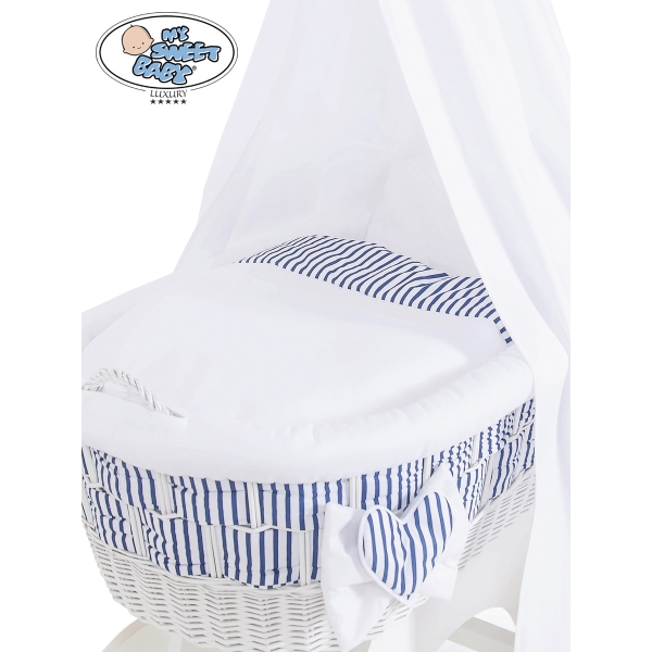 Babywieg op Wielen / Rieten Kribbe met Hemeltje Jachthaven