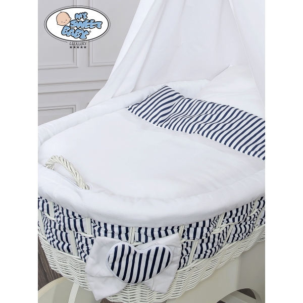 Babywieg op Wielen / Rieten Kribbe met Hemeltje Jachthaven