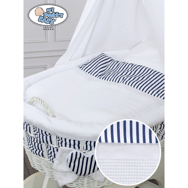 Babywieg op Wielen / Rieten Kribbe met Hemeltje Jachthaven