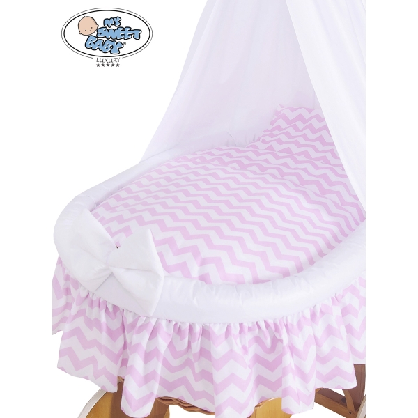 Babywieg op Wielen / Rieten Wieg met Hemeltje Hanna