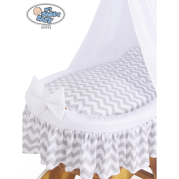 Babywieg op Wielen / Rieten Wieg met Hemeltje Hanna