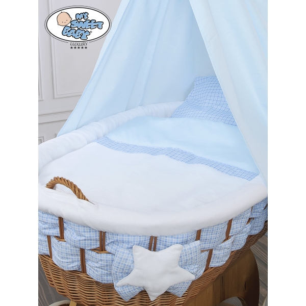 Babywieg op Wielen / Rieten Wieg met Hemeltje Isabella