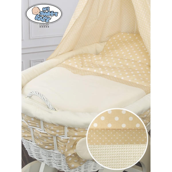 Babywieg op Wielen / Rieten Wieg met Hemeltje Isabella