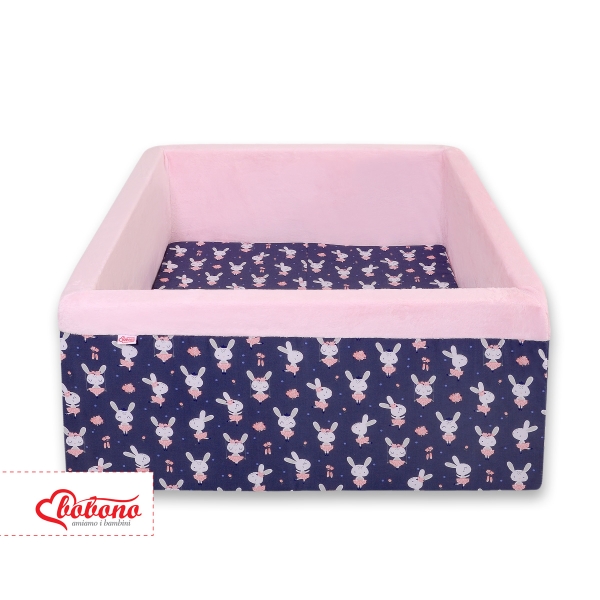Ballenbak Baby Minky  Blauw Konijnen