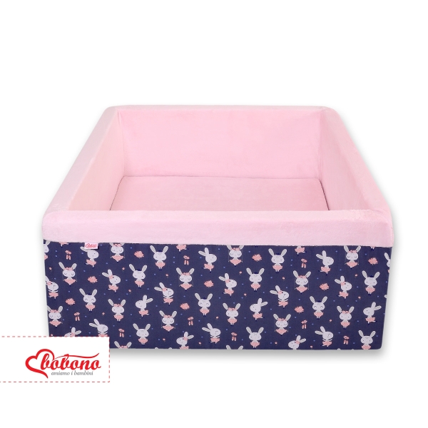 Ballenbak Baby Minky  Blauw Konijnen