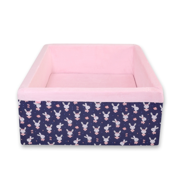 Ballenbak Baby Minky  Blauw Konijnen