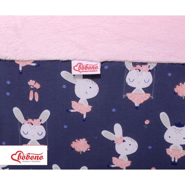 Ballenbak Baby Minky  Blauw Konijnen
