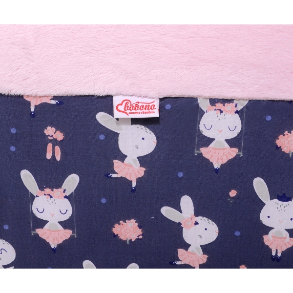 Ballenbak Baby Minky  Blauw Konijnen