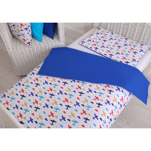 Beddengoed 2 dele 140x200 Junior Donkerblauw Vlieg