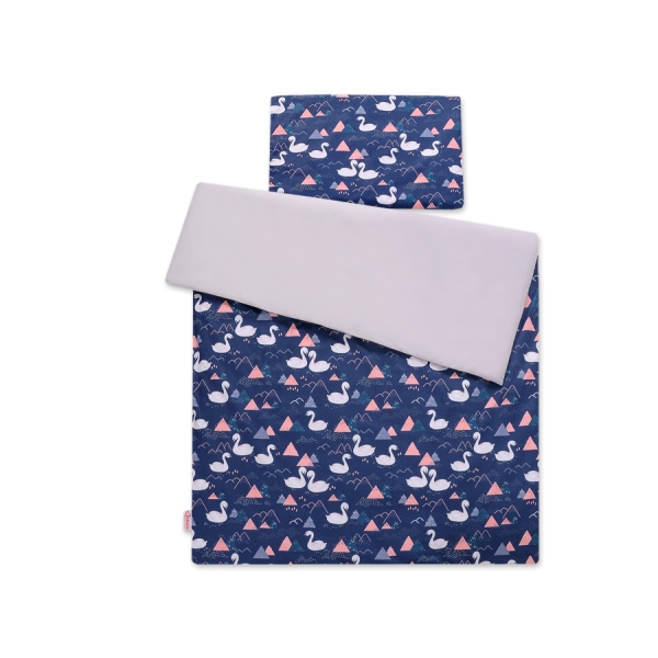 Beddengoed 2 dele 140x200 Junior Donkerblauw Zwanen