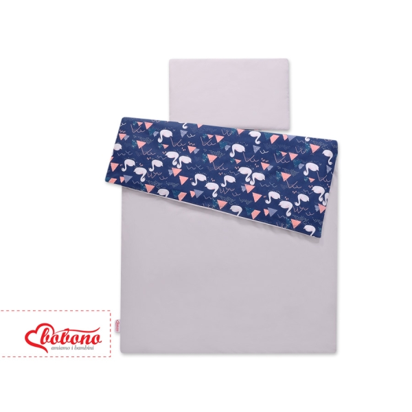 Beddengoed 2 dele 140x200 Junior Donkerblauw Zwanen
