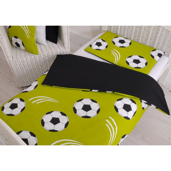 Beddengoed 2 dele 140x200 Junior Groen Voetbal