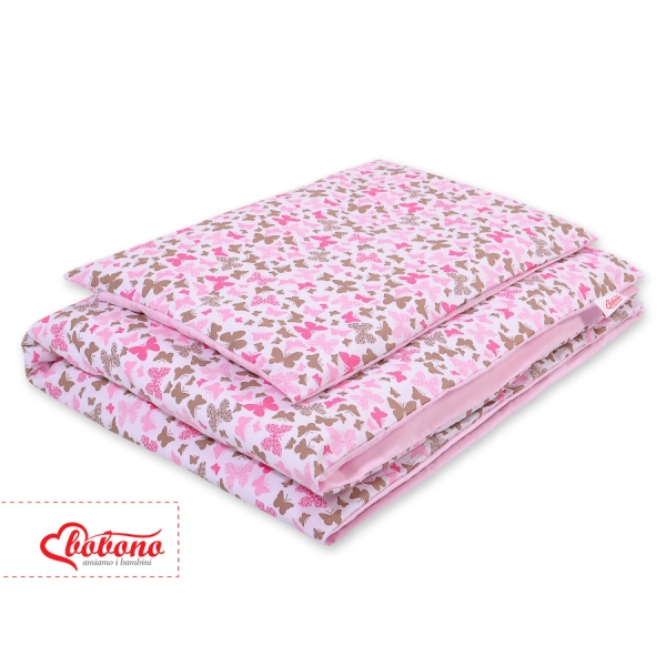 Beddengoed 2 dele 140x200 Junior Roze Vlinders
