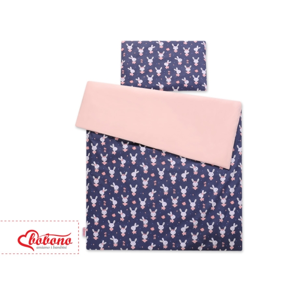 Beddengoed 2 delen 100x135 Mini Donkerblauw Konijnen