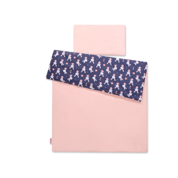 Beddengoed 2 delen 100x135 Mini Donkerblauw Konijnen