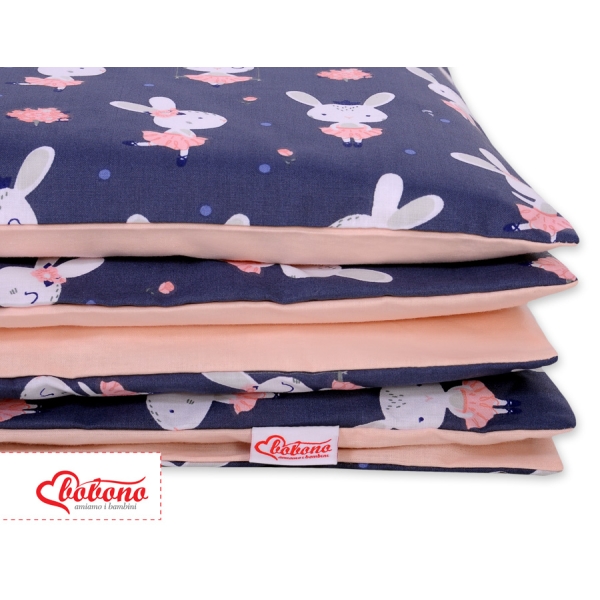 Beddengoed 2 delen 100x135 Mini Donkerblauw Konijnen