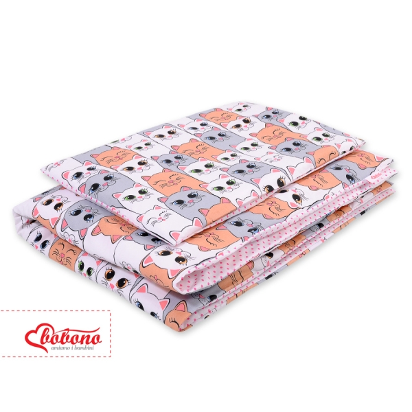 Beddengoed 2 delen 100x135 Mini Roze Grijs Katten