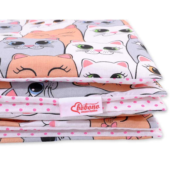 Beddengoed 2 delen 100x135 Mini Roze Grijs Katten