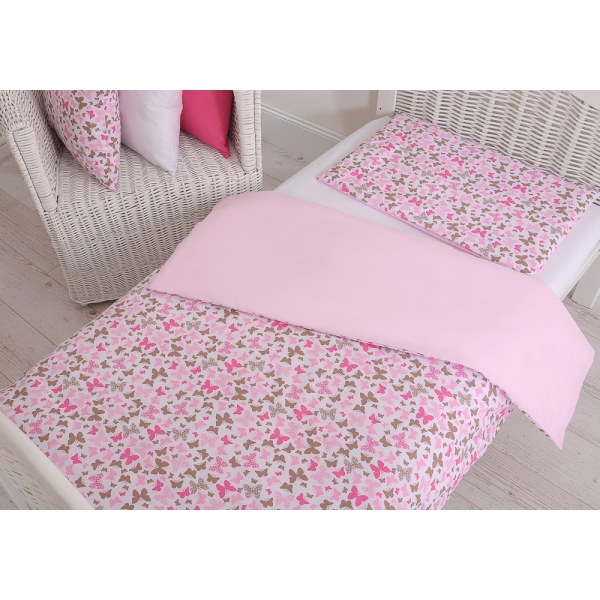Beddengoed 2 delen 100x135 Mini Roze Vlinders