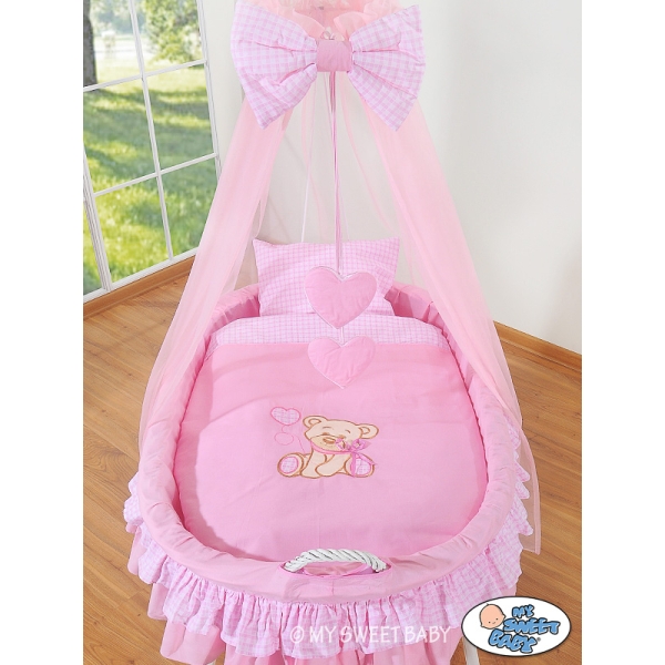 Beddengoed - Hemeltje voor Babymand / Rieten Babybed Roze