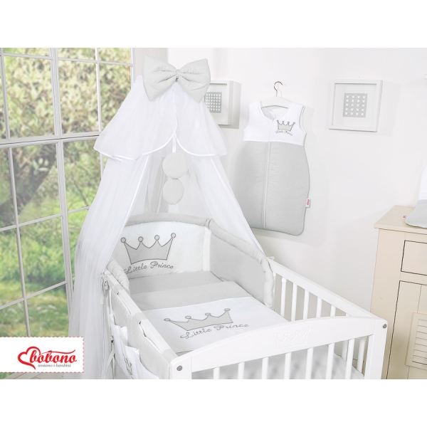 Beddengoed Kinderbed 7 st met Klamboe -  Grijs Little Prince Princess