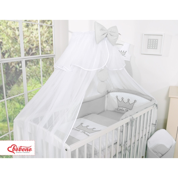 Beddengoed Kinderbed 7 st met Klamboe -  Grijs Little Prince Princess