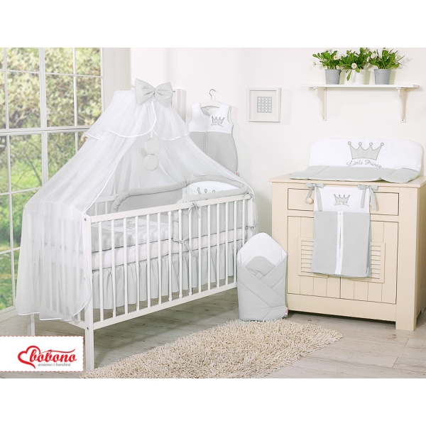Beddengoed Kinderbed 7 st met Klamboe -  Grijs Little Prince Princess