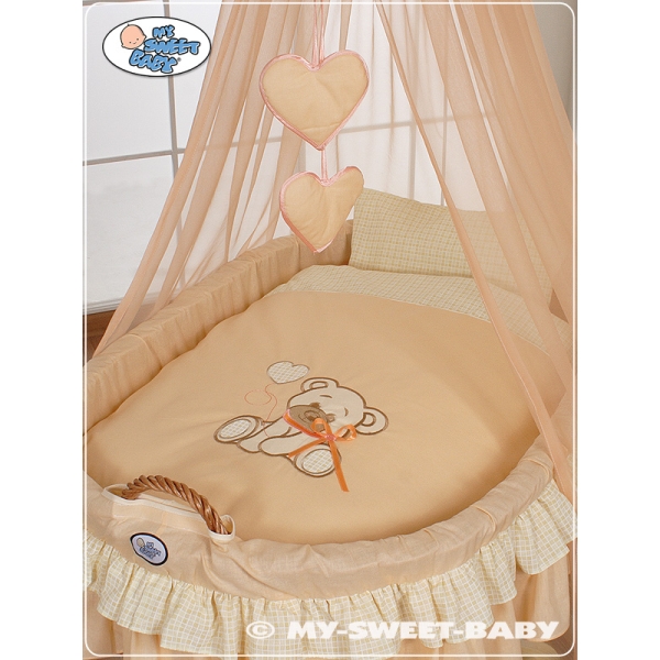 Beddengoed met Hemeltje voor Babymand / Rieten Kribbe