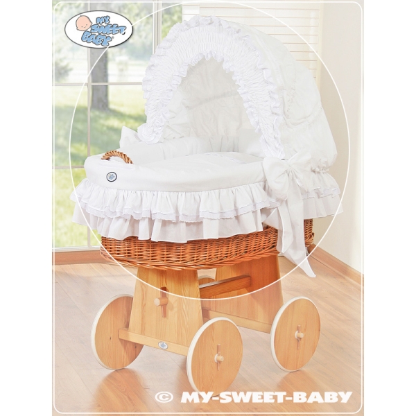 Wiegbekleding met kap ovaal Wit