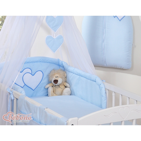 Beddengoed voor Babybed 11 st met Hemel Hemeltje - Harten Blauw