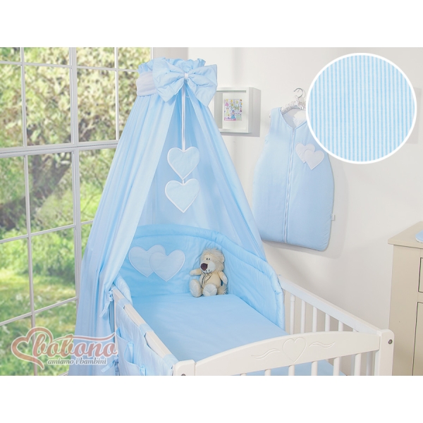 Beddengoed voor Babybed 11 st met Hemel Hemeltje - Harten Blauw Snijder