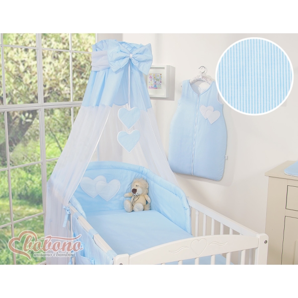 Beddengoed voor Babybed 11 st met Hemel Hemeltje - Harten Blauw Snijder