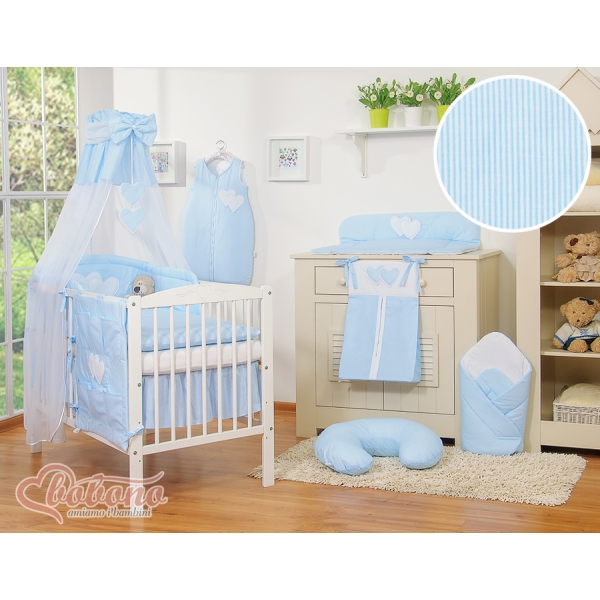 Beddengoed voor Babybed 11 st met Hemel Hemeltje - Harten Blauw Snijder