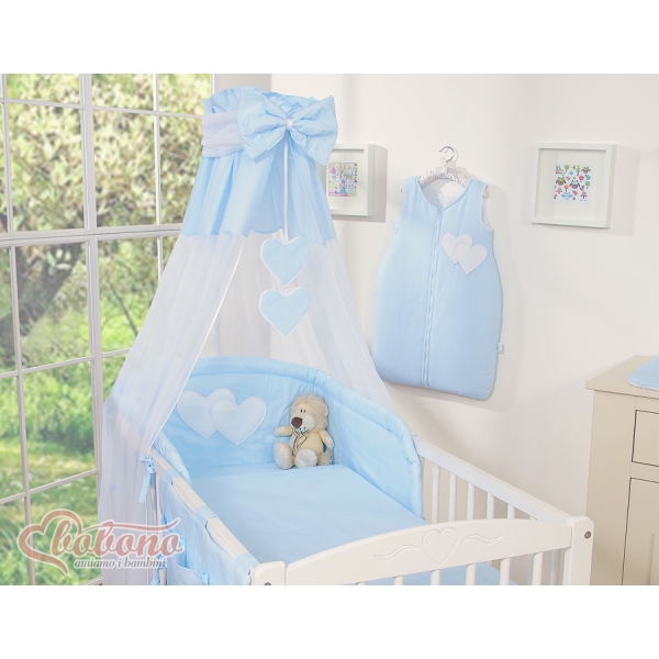 Beddengoed voor Babybed 11 st met Hemel Hemeltje - Harten Blauw Snijder