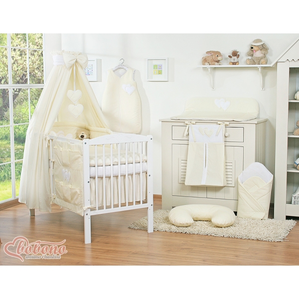 Beddengoed voor Babybed 11 st met Hemel Hemeltje - Harten Ivoor