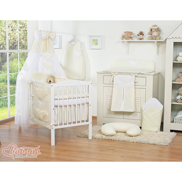Beddengoed voor Babybed 11 st met Hemel Hemeltje - Harten Ivoor