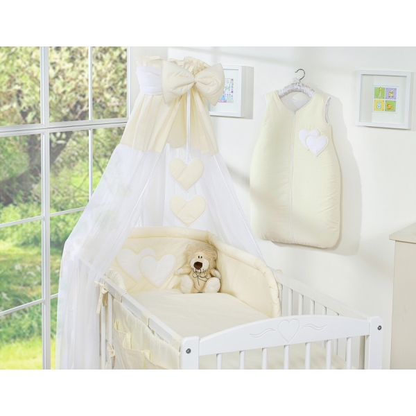 Beddengoed voor Babybed 11 st met Hemel Hemeltje - Harten Ivoor
